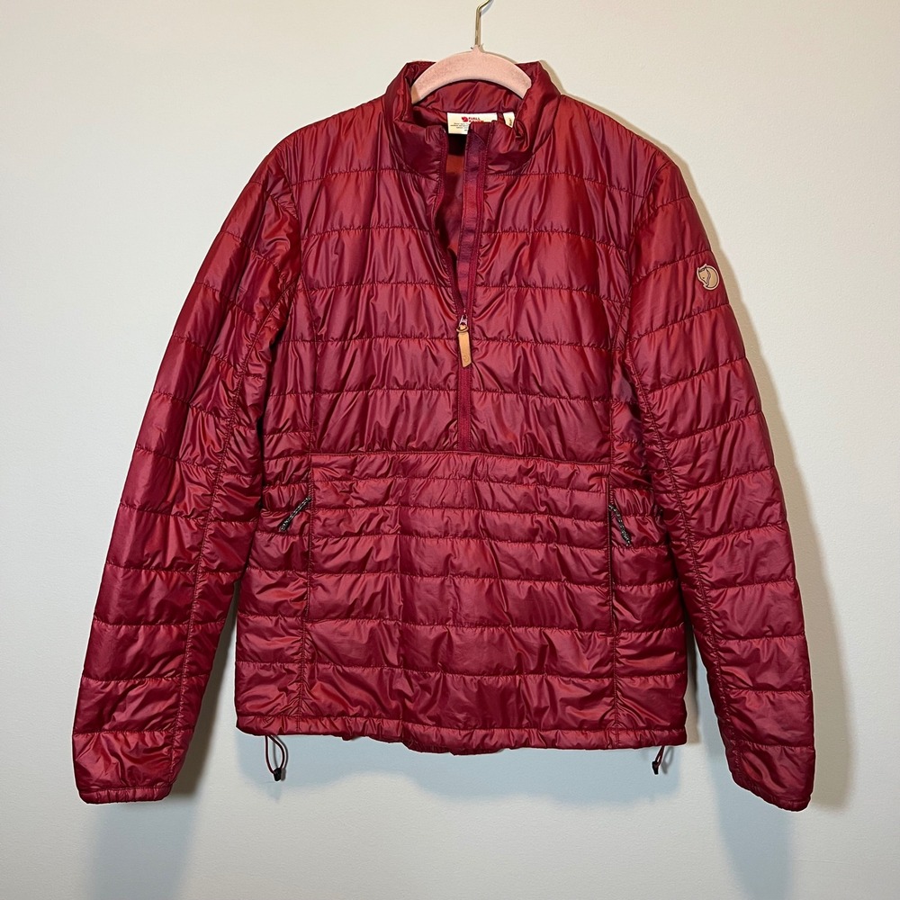 Fjallraven Abisko Padded Pullover Jacket Women's Medium Burgundy Red Puffer